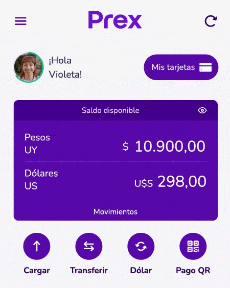 Paso a paso para activar Inversión Violeta en la App Prex.